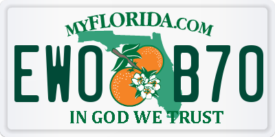 FL license plate EWOB70