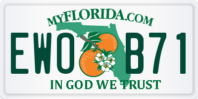 FL license plate EWOB71
