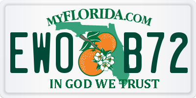 FL license plate EWOB72