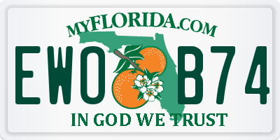 FL license plate EWOB74