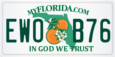 FL license plate EWOB76