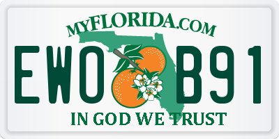 FL license plate EWOB91