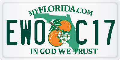 FL license plate EWOC17