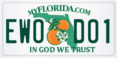 FL license plate EWOD01