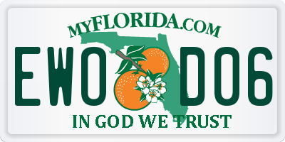 FL license plate EWOD06