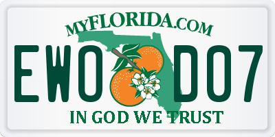 FL license plate EWOD07