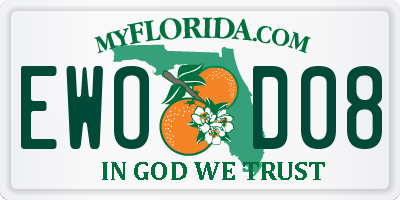 FL license plate EWOD08