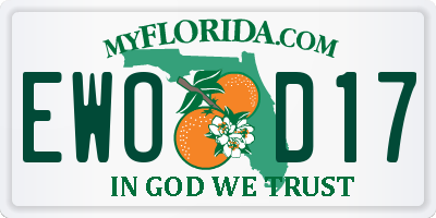FL license plate EWOD17