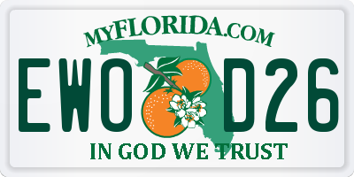 FL license plate EWOD26