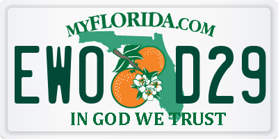 FL license plate EWOD29