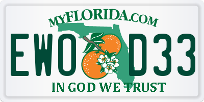 FL license plate EWOD33