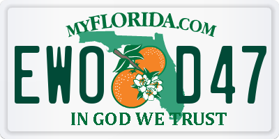 FL license plate EWOD47