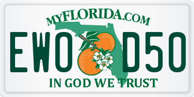 FL license plate EWOD50