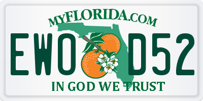 FL license plate EWOD52