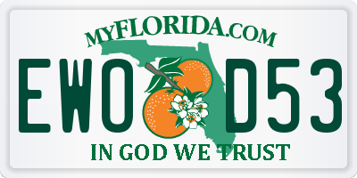 FL license plate EWOD53