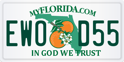 FL license plate EWOD55