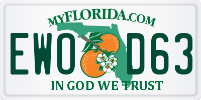 FL license plate EWOD63