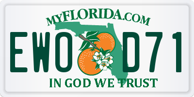 FL license plate EWOD71