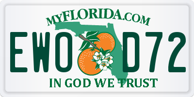 FL license plate EWOD72