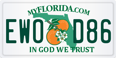 FL license plate EWOD86
