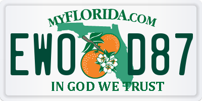 FL license plate EWOD87