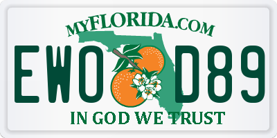 FL license plate EWOD89