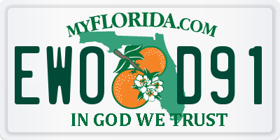 FL license plate EWOD91