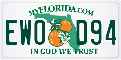 FL license plate EWOD94