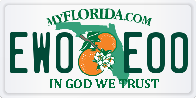FL license plate EWOE00