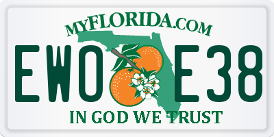 FL license plate EWOE38