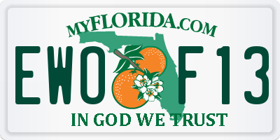 FL license plate EWOF13