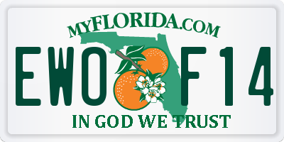FL license plate EWOF14