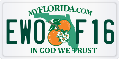 FL license plate EWOF16