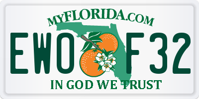 FL license plate EWOF32