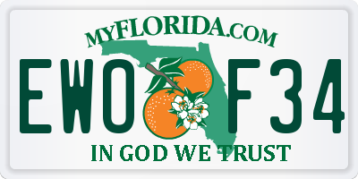 FL license plate EWOF34