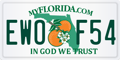 FL license plate EWOF54