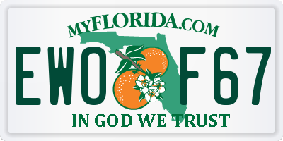 FL license plate EWOF67