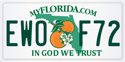 FL license plate EWOF72