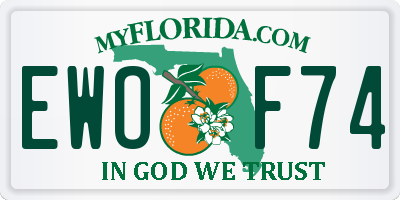 FL license plate EWOF74