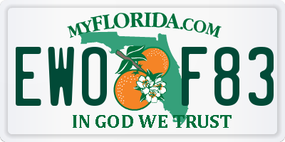 FL license plate EWOF83