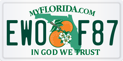 FL license plate EWOF87
