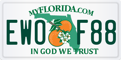 FL license plate EWOF88