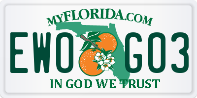 FL license plate EWOG03