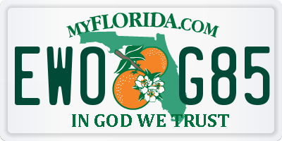 FL license plate EWOG85