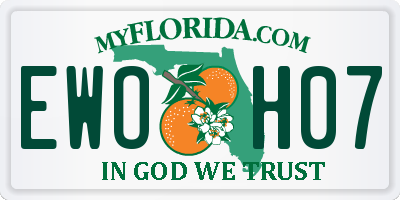 FL license plate EWOH07