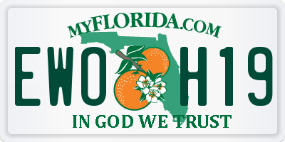 FL license plate EWOH19