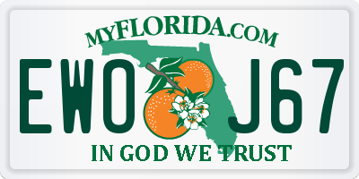 FL license plate EWOJ67