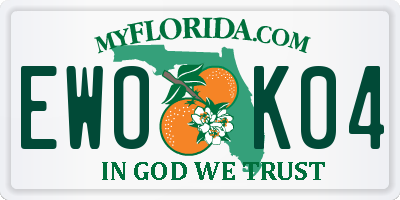 FL license plate EWOK04