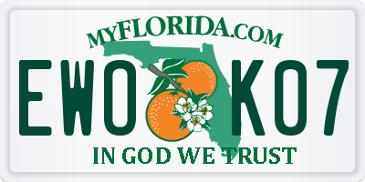 FL license plate EWOK07