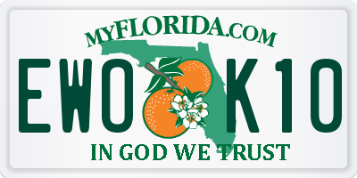 FL license plate EWOK10
